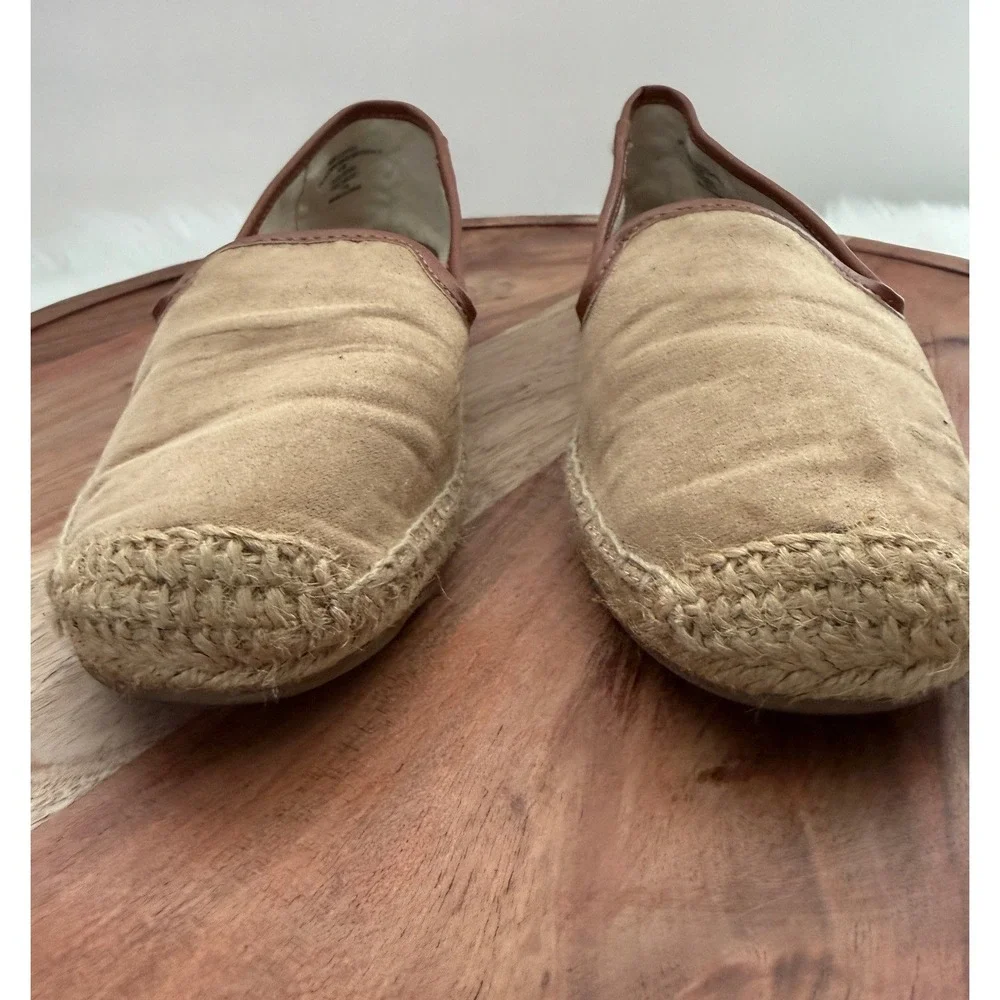 GH Bass Jenna Womens Tan Faux Suede Espadrille Loafers Slip On Shoes 5.5M